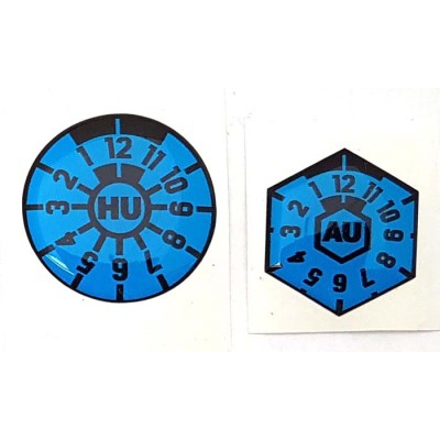 German Emission & Safety Test Registration Sticker Blue Plakette 3d Resin Gel Domed