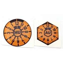 German Emission & Safety Test Registration Sticker Orange Plakette 3d Resin Gel Domed