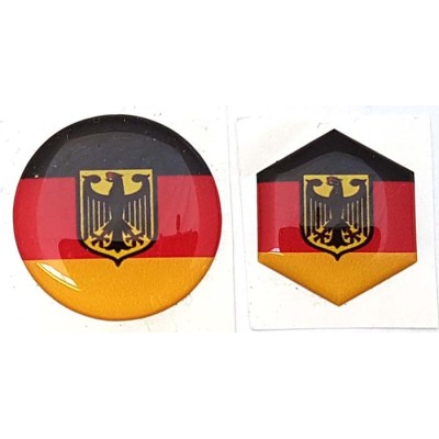 German Flag Coat of Arms Sticker Plakette 3d Resin Gel Domed