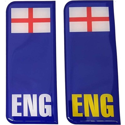 England ENG Number Plate Sticker Decal Badge Brexit St. George Flag 3d Resin Gel Domed