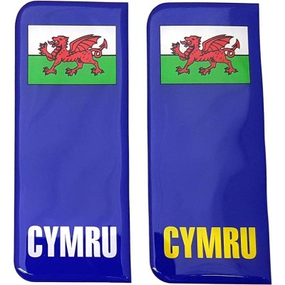 Wales Number Plate Sticker Decal Badge Cymru Brexit Flag 3d Resin Gel Domed
