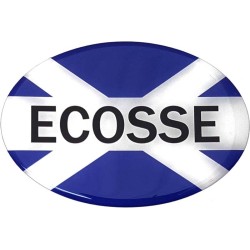 Scotland Ecosse Car Sticker Decal Badge Oval Saltire Flag Resin Gel 3D Domed (Medium)