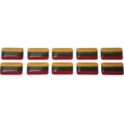Lithuania Lithuanian Flag Sticker Decal Badge 3d Resin Gel Domed 10 Pack 14mm x 8mm