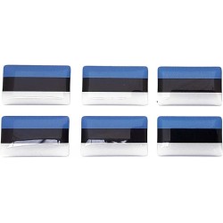 Estonia Estonian Flag Sticker Decal Badge 3d Resin Gel Domed 6 Pack 26mm x 16mm
