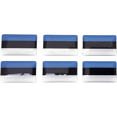 Estonia Estonian Flag Sticker Decal Badge 3d Resin Gel Domed 6 Pack 26mm x 16mm