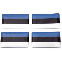 Estonia Estonian Flag Sticker Decal Badge 3d Resin Gel Domed 4 Pack 35mm x 20mm