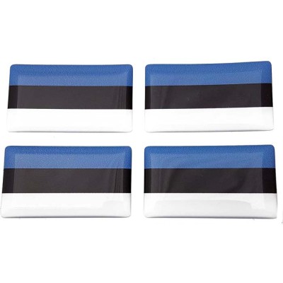 Estonia Estonian Flag Sticker Decal Badge 3d Resin Gel Domed 4 Pack 35mm x 20mm