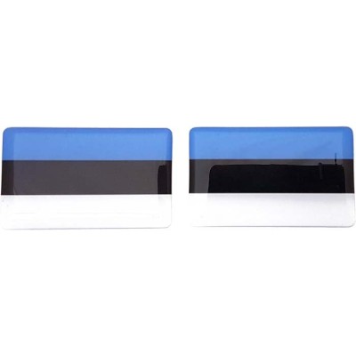 Estonia Estonian Flag Sticker Decal Badge 3d Resin Gel Domed 2 Pack 52mm x 32mm
