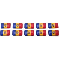 Moldova Moldovan Flag Sticker Decal Badge 3d Resin Gel Domed 10 Pack 14mm x 8mm