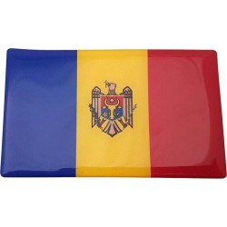 Moldova Moldovan Flag Sticker Decal Badge 3d Resin Gel Domed 1 Pack 104mm x 64mm