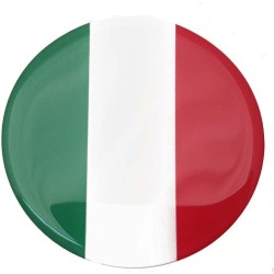 Italy Italian Flag Round Sticker Decal Badge 3d Resin Gel Domed 75mm