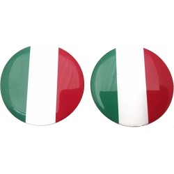 Italy Italian Flag Round Sticker Decal Badge 3d Resin Gel Domed 2 Pack 50mm