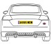 GB Vehicle Number Plate Front and Rear Sticker and Oval GB Badge Set (Coloured)